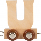 wooden wagon with letter U for small foot railway sets