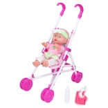 Baby met kinderwagen en accessoires