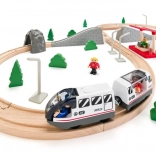 Wooden Train Set with Bridge – 45 Pieces