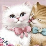 diamond painting verliefde katten 30 × 40 cm