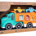 Eco tow truck with shape sorter and toy cars