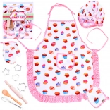 Kit de pâtisserie pour enfants avec tablier rose et emporte‑pièces