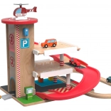 Garage en bois avec circuit de train 2Kids Toys