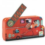 DJECO puzzle camion de pompiers 16 pièces
