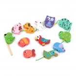 Vilac jeu d'enfilage d'animaux pour enfants