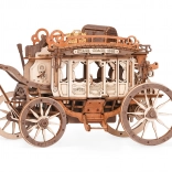 Boîte à musique mécanique en bois – diligence puzzle 3D