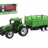 Kunststof tractor met aanhanger 21 cm met vrijloop, 2 kleuren