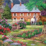 Puzzel Tuin met paarden 1500 stukjes