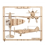 Ugears puzzle mécanique en bois Avion de chasse