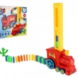 Domino train with automatic stacking, light and sound