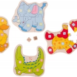Jeu de puzzle avec dés Animaux