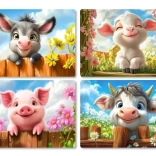Castorland puzzel schattige diertjes 4-in-1 (8, 12, 15, 20 stukjes)