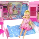 doll with bedroom – bed, wardrobe and vanity table