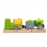 Bigjigs Rail tractor met aanhanger – groen