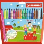 STABILO Trio A-Z fiber-tip pens – set of 18 colors