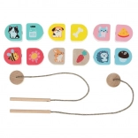 Cubika wat eten we – rijgset van hout