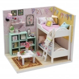 Maison miniature Cherylin – chambre avec éclairage LED
