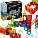 Magnetic Building Set with Marble Run 77 pcs