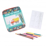 Petit Collage hoe voertuigen te tekenen – creatieve set voor kinderen