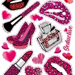 Groot vel met roze kinderstrijkapplicaties