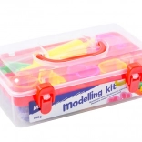 Modeling set with playdough, 7 colors, cutters and roller (550 g)