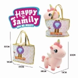 Pluchen eenhoorn in handtas Happy Family 30 cm
