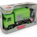 Groene WADER Middle Truck vuilniswagen, 42 cm, in doos