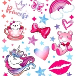 Unicorn Textile Stickers, 15 × 21 cm Sheet