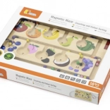 Wooden magnetic maze for learning colors and counting