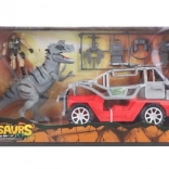 Auto met dinosaurus