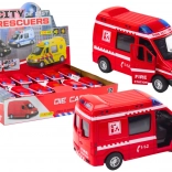 Metalen brandweerauto 1:32 met te openen deuren, licht en geluid, rood