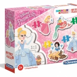 Mes premiers puzzles Princesses Disney 4-en-1 (3, 6, 9, 12 pièces) – Clementoni