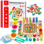 Houten educatieve spelset 6-in-1 voor kinderen 3+ Sorter vissen leren cijfers