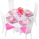 Grote meubelset voor poppenhuis – eethoekset