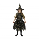 Children's Black and Gold Witch Costume for Girls