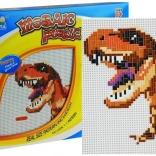 Grande mosaïque avec dinosaure, chevilles colorées