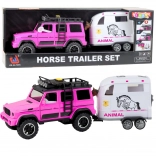 Off-road car with horse trailer with lights and sounds