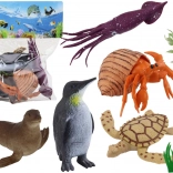 Ensemble de figurines d’animaux marins et plantes 8 pcs