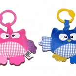 Vibrating plush owl for crib, rattle 21 cm