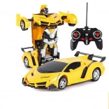 2-in-1 RC Auto Robot with LED, Sounds and Drift – Yellow