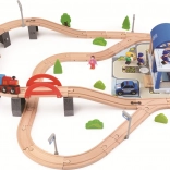 2Kids Toys circuit de train en bois ville, 90 pièces