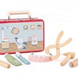 Dental play set for young children – wooden doctor set in a metal case