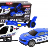 Police Helicopter & Car Playset with Sound – Blue