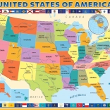EUROGRAPHICS Puzzel Kaart van de Verenigde Staten van Amerika 200 stukjes