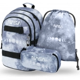 Baagl school set NASA Grey – backpack, pencil case and drawstring bag