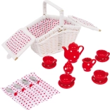 Picnic Basket for Children with Red Tea Set
