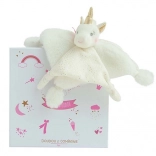 Doudou cadeau set – pluchen knuffeldoekje eenhoorn 22 cm