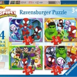Puzzel RAVENSBURGER Spidey en zijn geweldige vrienden 4v1