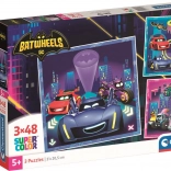 Puzzle 3×48 pièces Batwheels – set de trois images