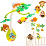 Mobile coloré interactif pour berceau avec musique et petits animaux